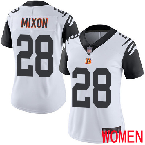 Cincinnati Bengals Limited White Women Joe Mixon Jersey NFL Footballl 28 Rush Vapor Untouchable